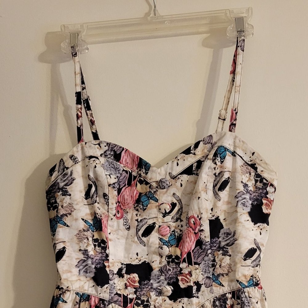 Hell Bunny Flamingo Skull Dress L